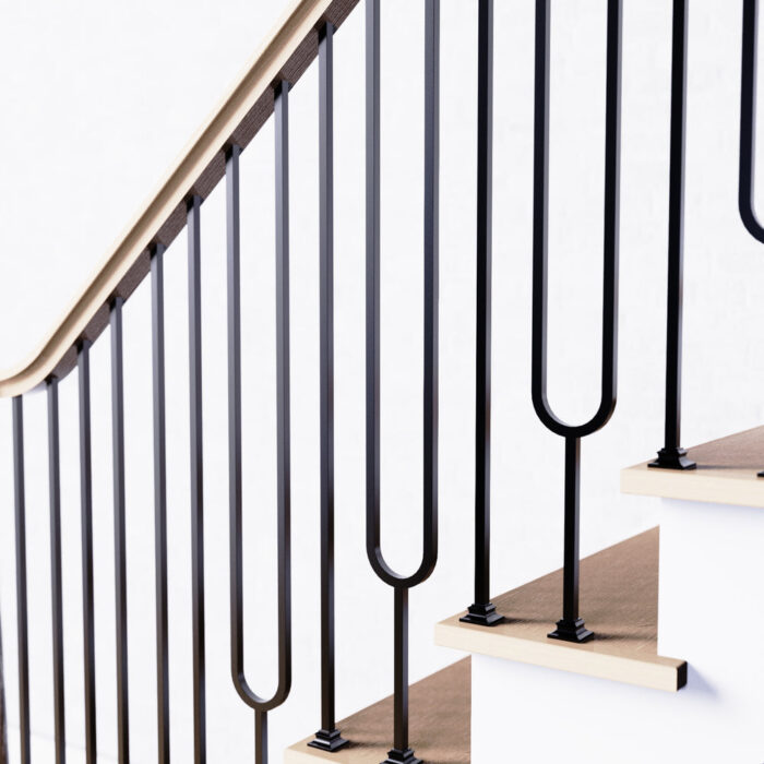Iron Baluster 9092 - 1/2" Square - Contemporary Split Oval - Image 2