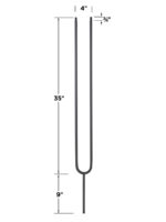Iron Baluster 9092 - 1/2" Square - Contemporary Split Oval - Image 4